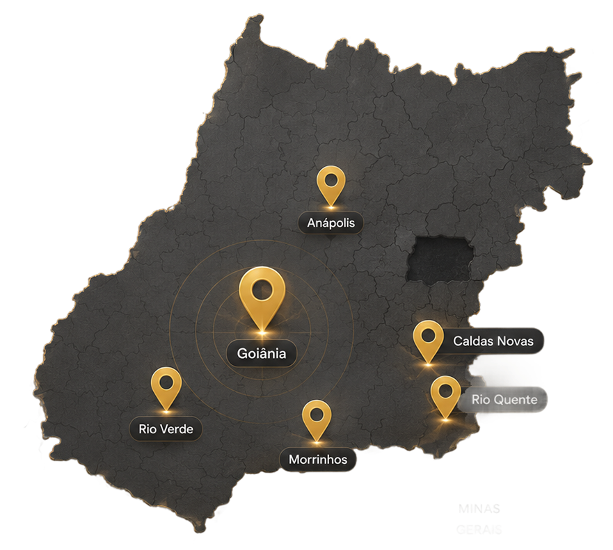 Mapa da rede de revendedores Palhetto's